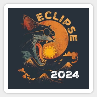 Eclipse 2024 Funny Cat In Sunglasses Total Solar Eclipse Sticker